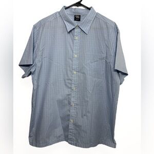 Men's Blue Striped Casual Button-Down Shirt - Size XL
